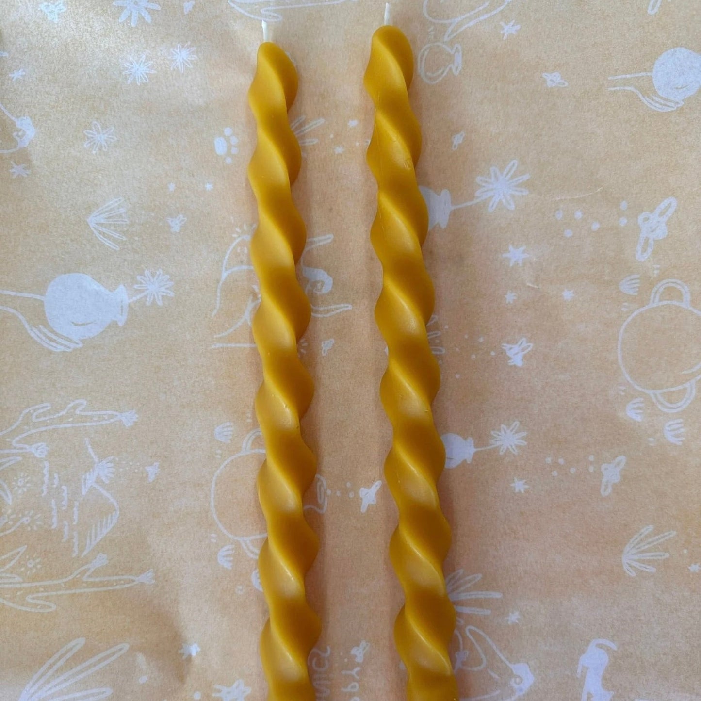 Happy Organics: Pair of 12 inch Beeswax Taper