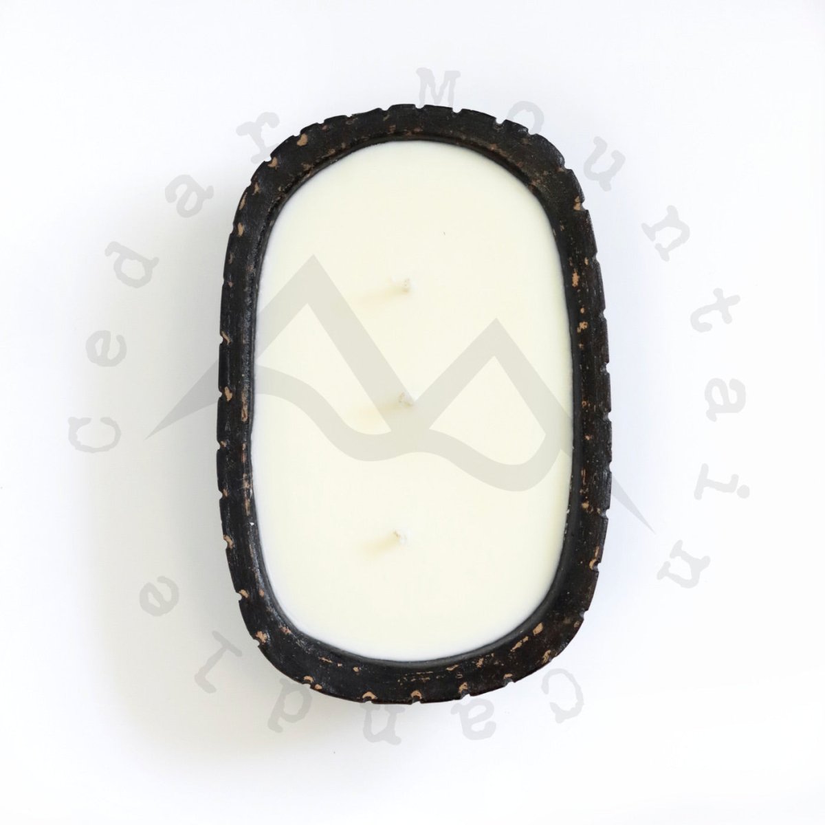 3 Wick Pottery Dough Bowl Soy Candle, No Beads