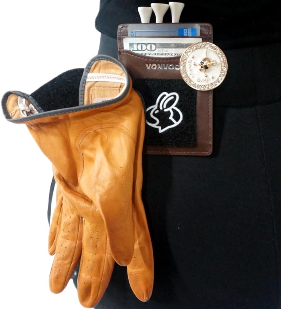 Golf Glove Holder with Card Holder Wallet - Golf Accessory for Men and Women Portable Golf Glove Clip