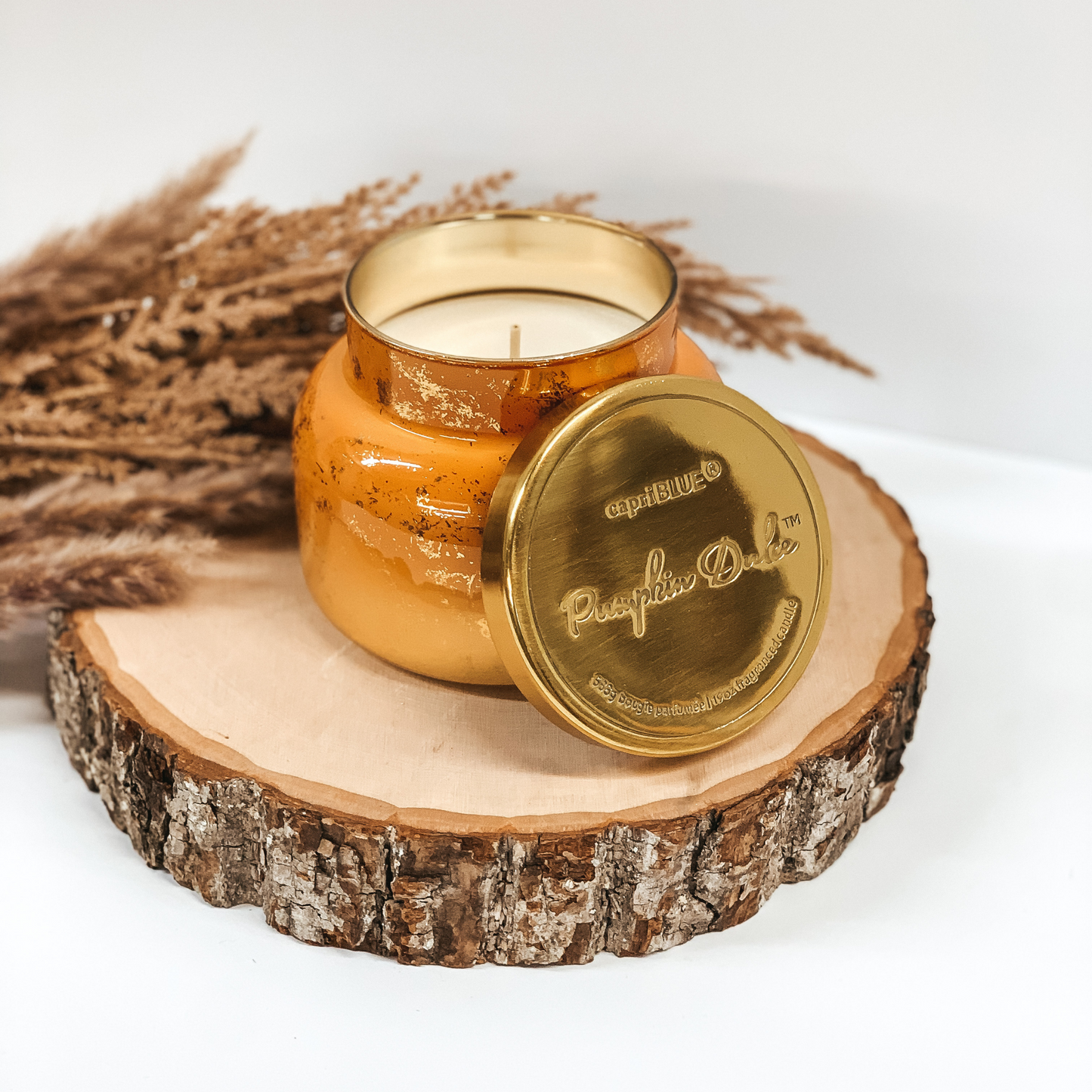 Capri Blue | 19 oz. Jar Candle in Orange Glimmer | Pumpkin Dulce