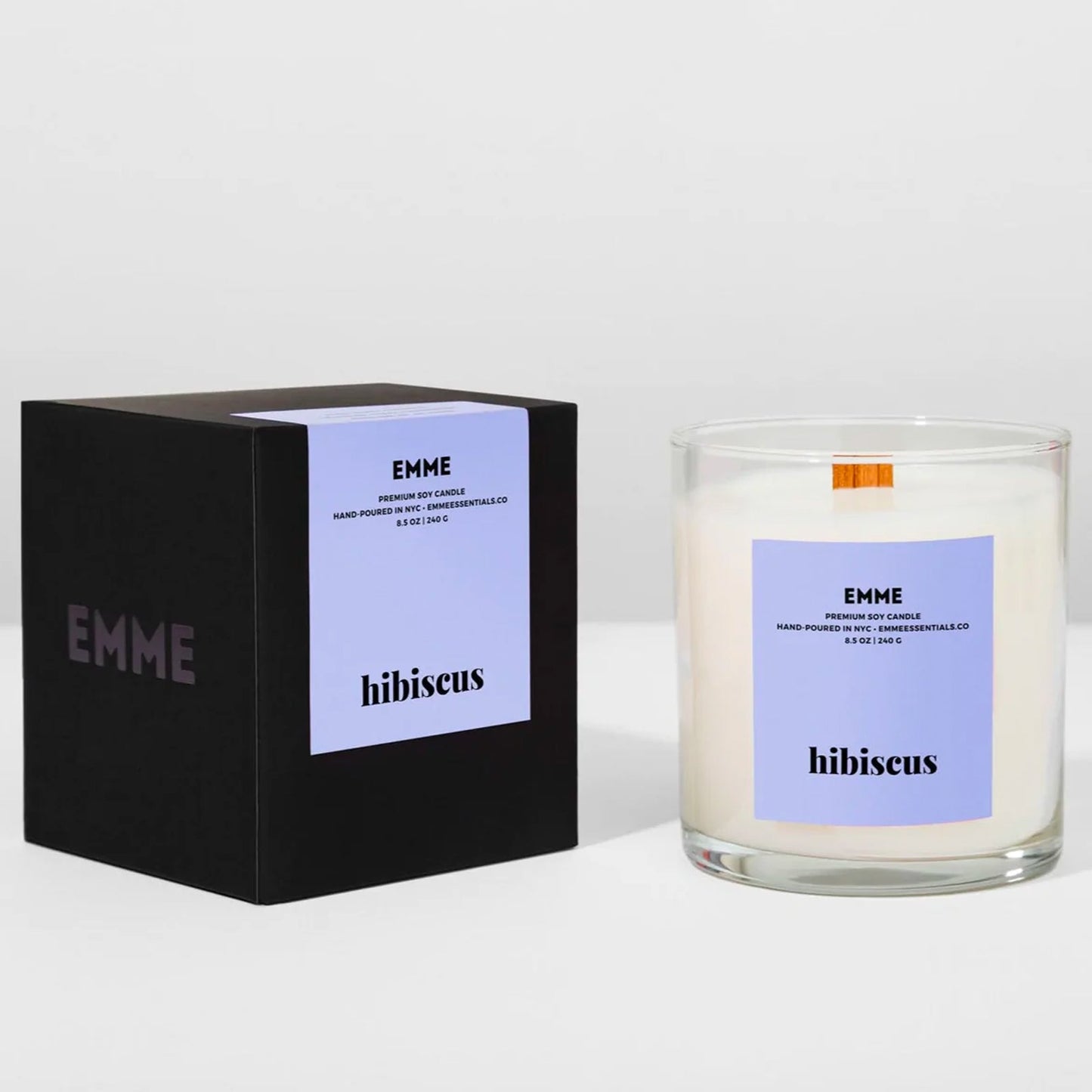 Emme Hibiscus Wood Wick Candle