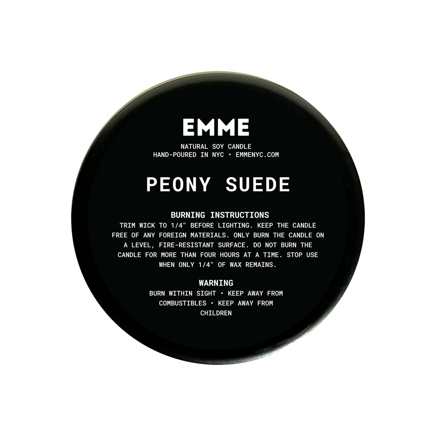 Emme Peony Suede Wood Wick Candle