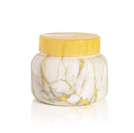Yellow Marble Pineapple Flower Jar