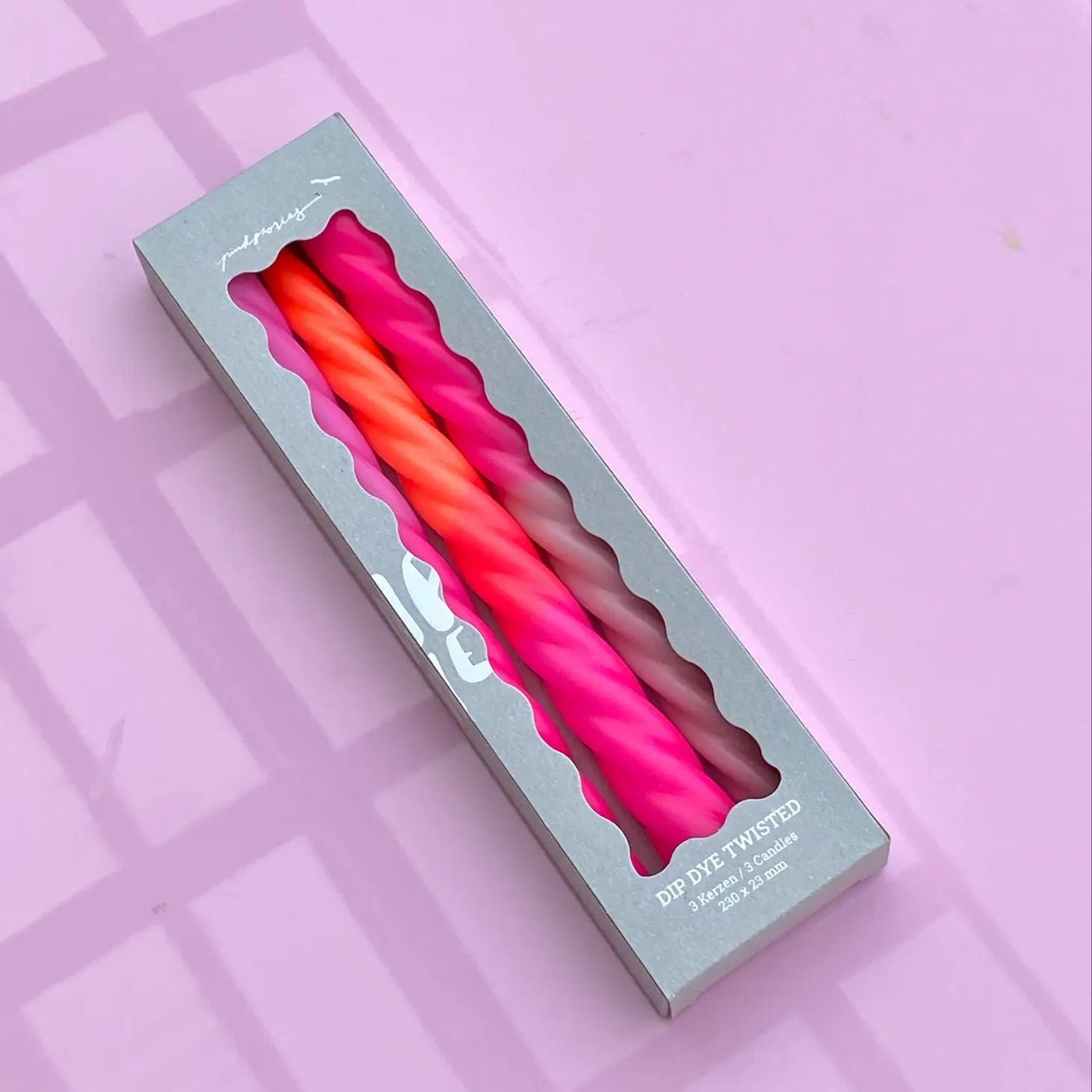 Dip Dye Neon Twist Candles