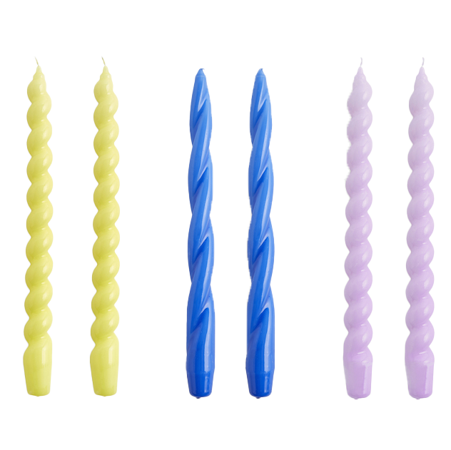 HAY | Candle Long Mix Set of 6 - Lemonade Sky Blue Lilac