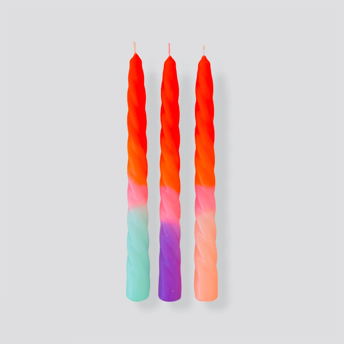 Dip Dye Neon Twist Candles