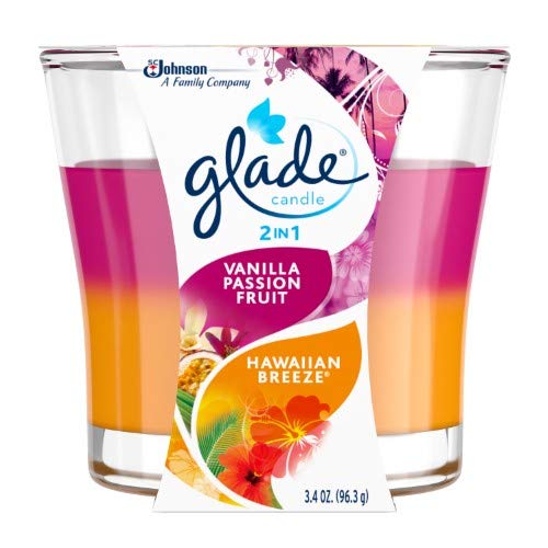 Glade 2 in 1 Candle - Vanilla Passion Fruit & Hawaiian Breeze (Pack of 6)
