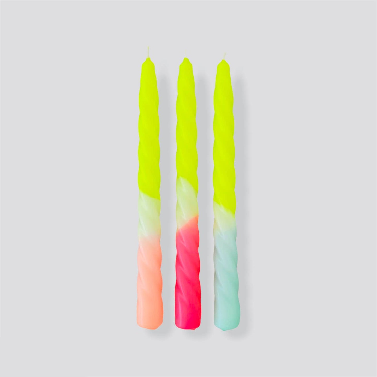Dip Dye Neon Twist Candles