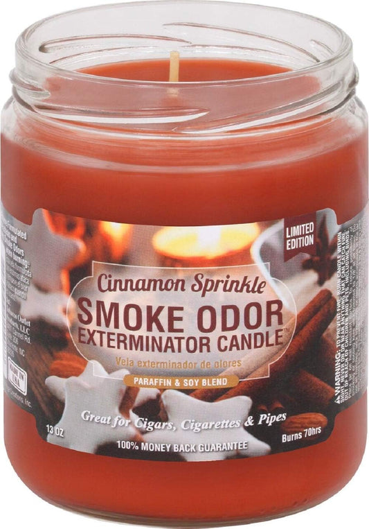 Smoke Odor Exterminator 13 oz Jar Candles Cinnamon Sprinkle, (2) Limited Edition