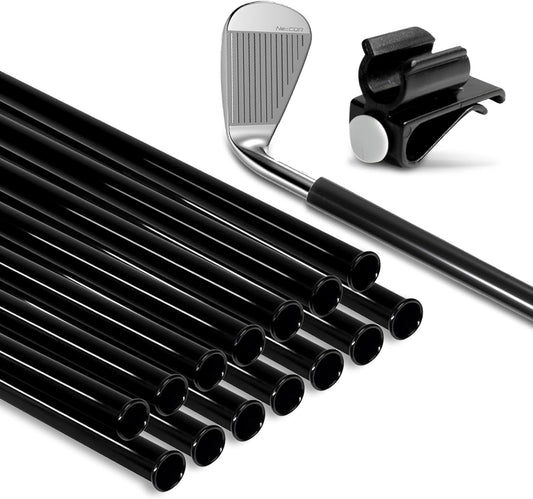 Golf Bag Tubes 14 Pcs, Golf Club Tubes for Golf Bag, Black Plastic Protector Sleeve Inserts, Dividers, Organizer, Accessory for Travel Complete with Golf Putter Clip