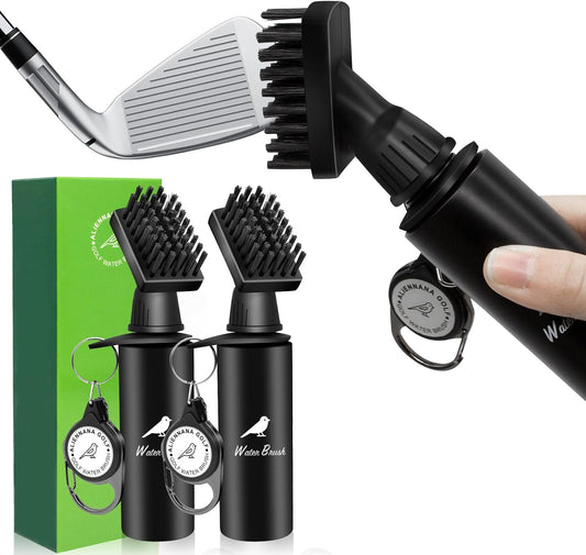 Golf Water Brush Pro Golf Club Cleaner Brush with Squeeze Water Bottle Holds 4 Ounces of Water - Golf Club Head Groove Cleaner, Golf Ball Cleaner, Shoe Brush, Golf Bag Accessories