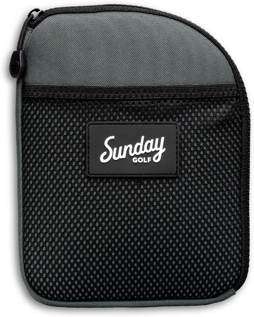 Golf Valuables Pouch with Clip by Sunday Golf | Zippered, Water Resistant Nylon, for Extra Tees, Pencils, Ball Markers
