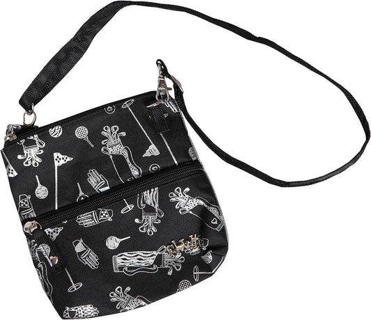 Glove It Golf Zip Bag - Crossbody Organizer with 2 Pockets, 24 in Detachable Strap, Lightweight Women’s Golf Accessory Bag