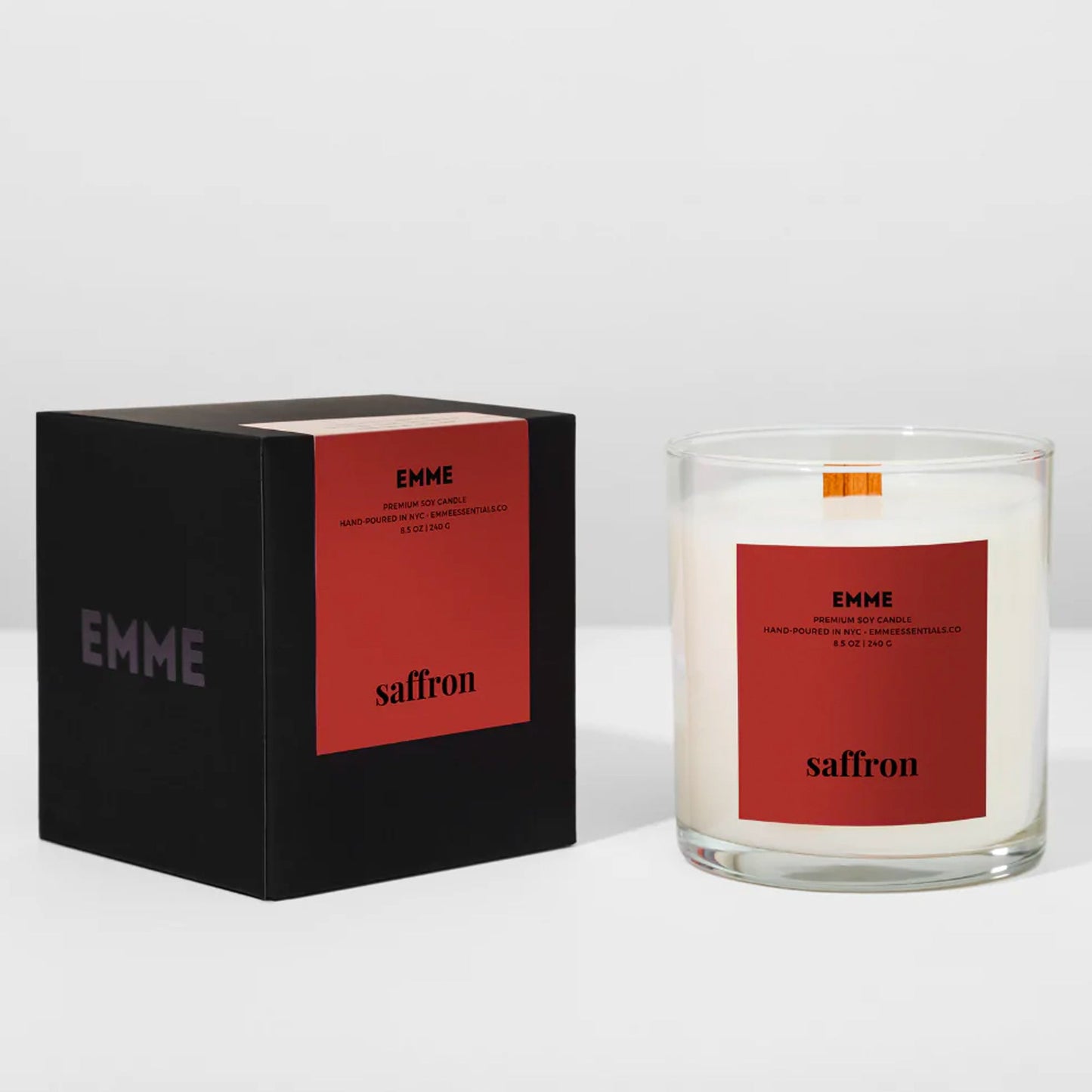 Emme Saffron Wood Wick Candle