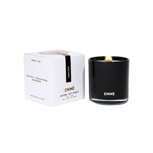 Emme Sandalwood Wood Wick Candle