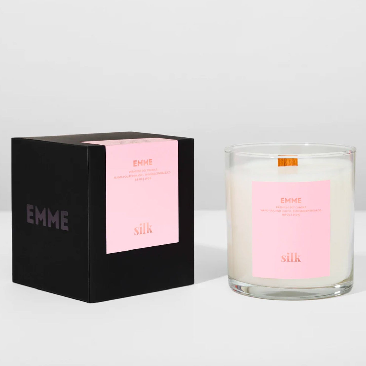 Emme Silk Wood Wick Candle
