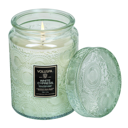 Voluspa Large Jar Candle White Cypress 18 oz