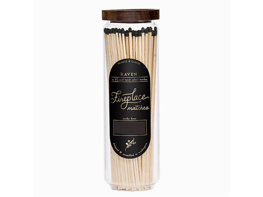 Fireplace Match Jar, Raven Black