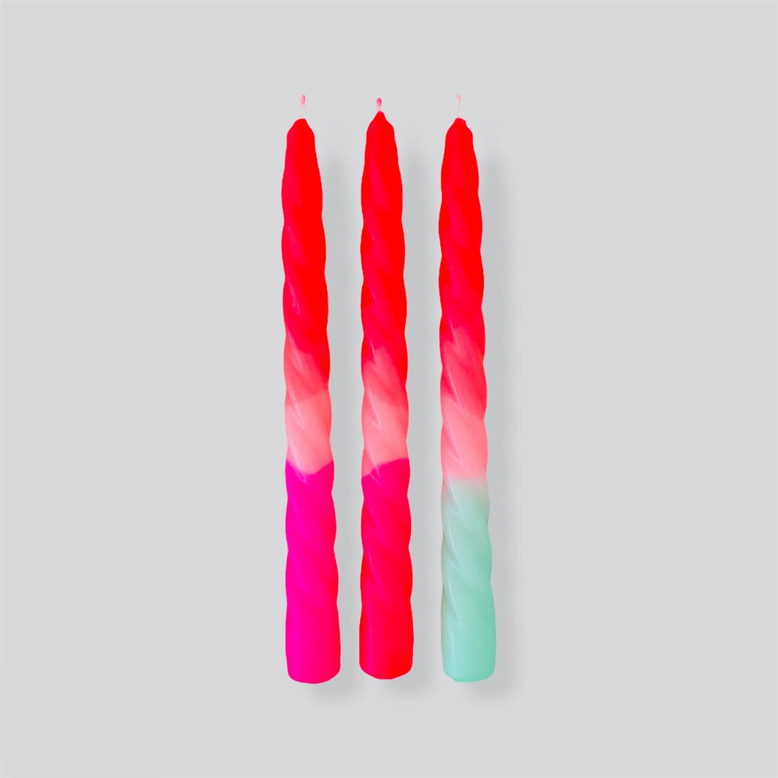 Dip Dye Neon Twist Candles