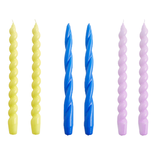 HAY |  Candle Long Mix Set of 6 - Lemonade Sky Blue Lilac