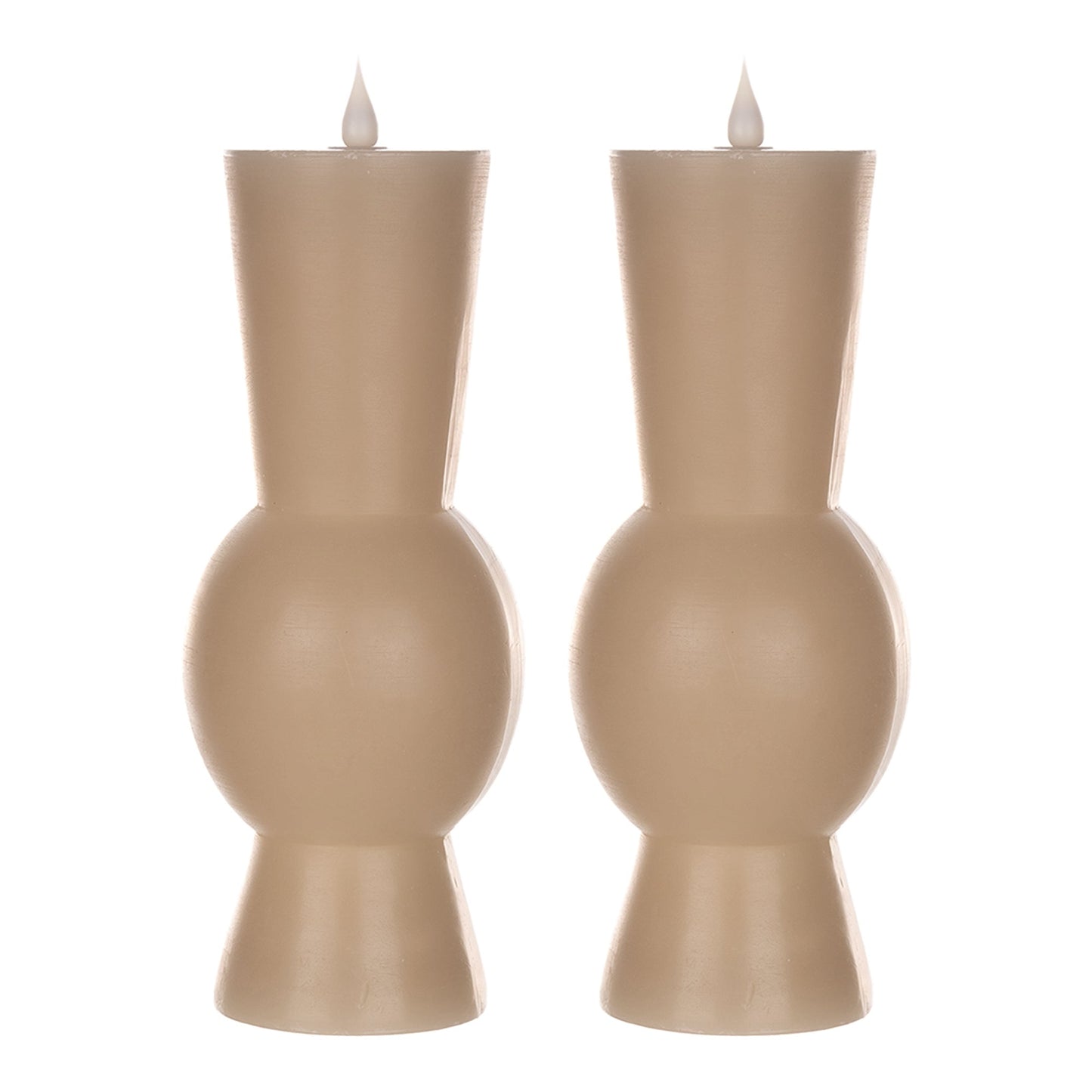 Grey 3.5" x 9.25"H Simplux Designer LED Candle with remote, Set of 2