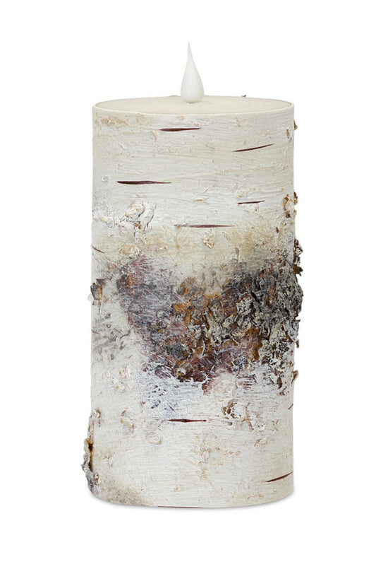 LED Birch 7"H Designer Candle with Remote
