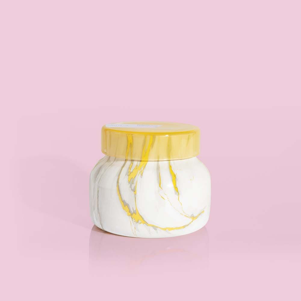 Yellow Marble Pineapple Flower  Jar